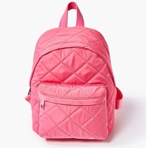 NWT - Forever 21 - Quilted Zip-Up Backpack - Pink